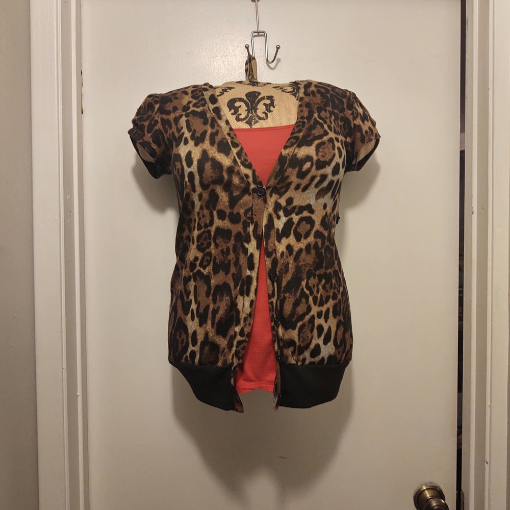 Animal Print Top in Black and Brown